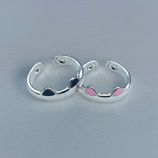 Matching Cat Adjustable Rings (Pair)