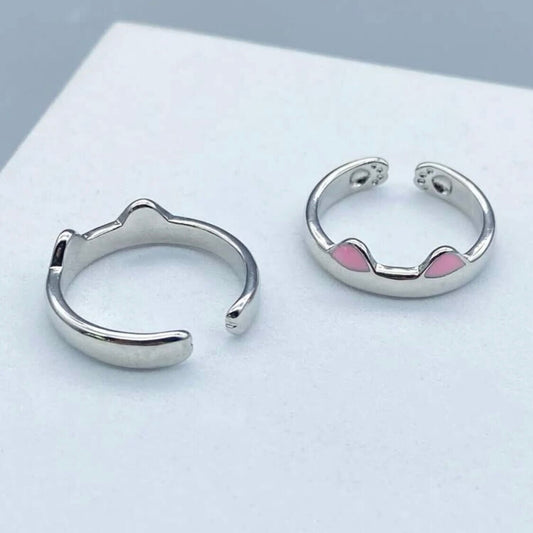 Matching Cat Adjustable Rings (Pair)
