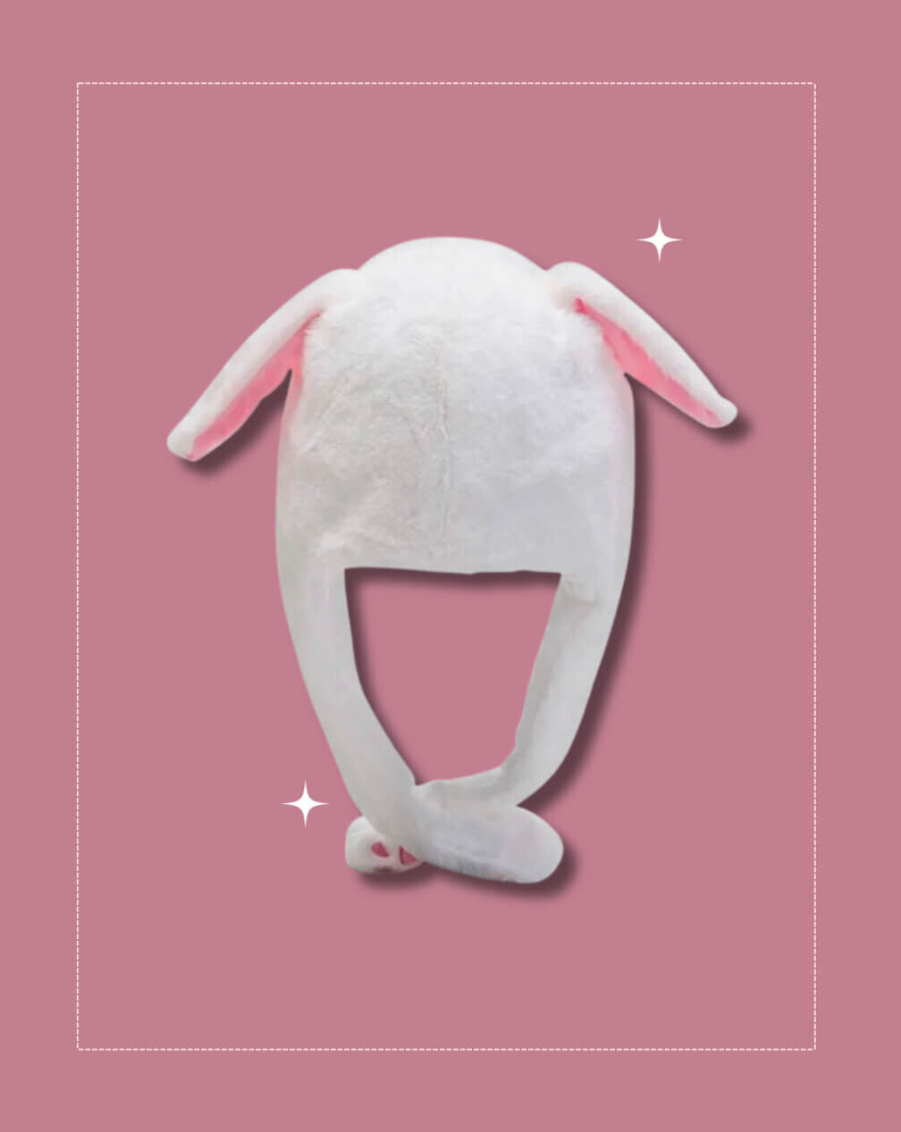 White Kpop Bunny Moveable Ears Headband