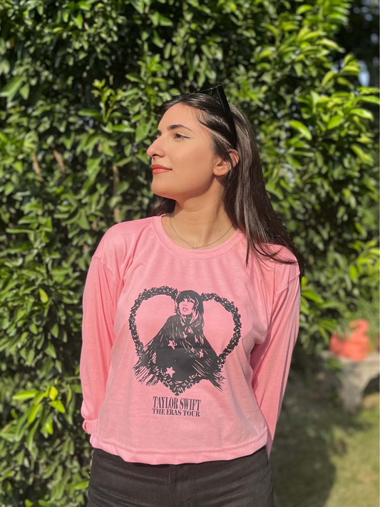 Taylor Swift "Eras Tour" Cropped Tee (Baby Pink)