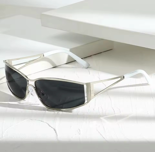 Silver & Black Sleek Rectangular Sunnies